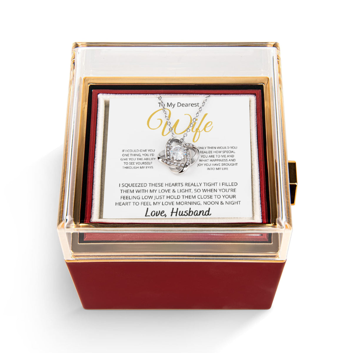 To My Dearest Wife- Rotating Rose Gift Box
